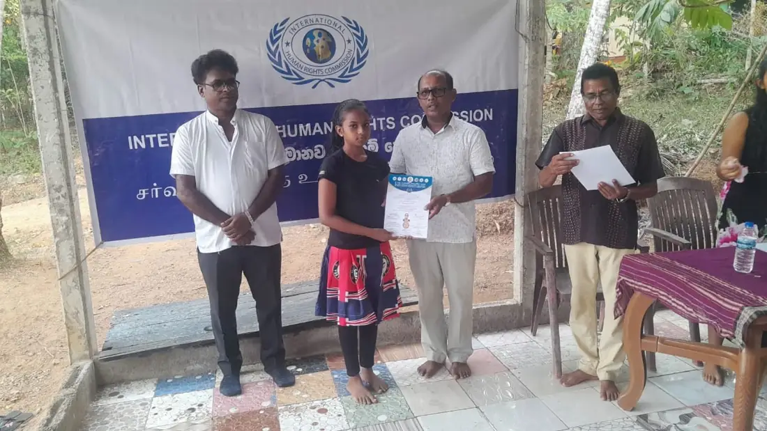 IHRC and Shri Hela Cultural Collaboration Foundation Award Certificates to Batapothalla Art Institute Dance Students