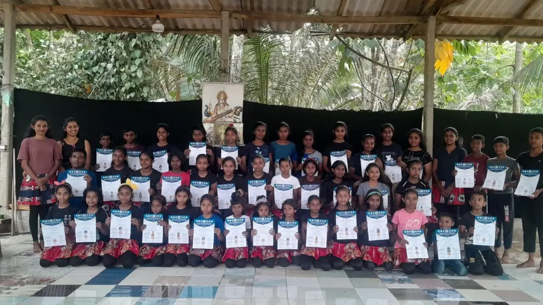 IHRC and Shri Hela Cultural Collaboration Foundation Award Certificates to Batapothalla Art Institute Dance Students